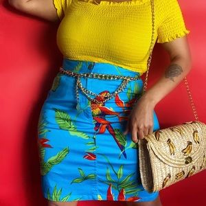 Vintage tropical print skirt size 12